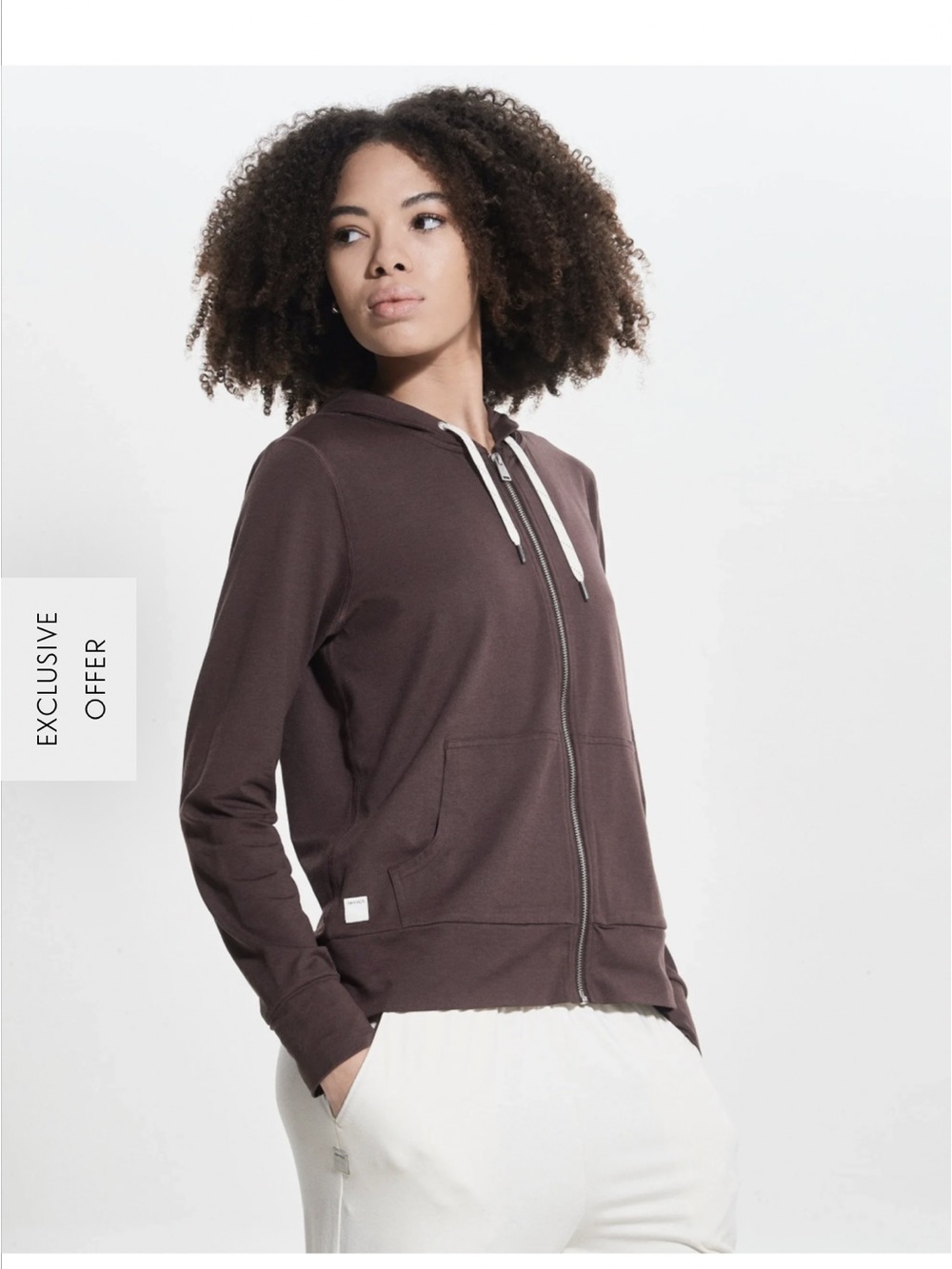 Vuori Chocolate Brown Full-Zip Hoodie
